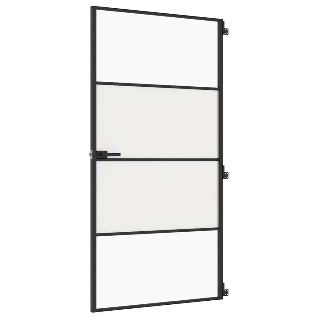 dør 102,5x201,5 cm hærdet glas og aluminium sort