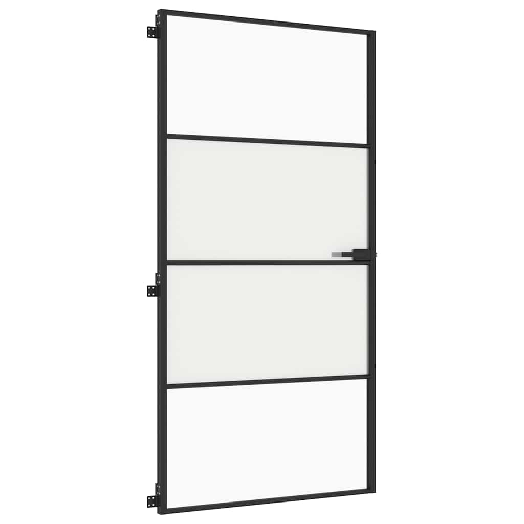 dør 102,5x201,5 cm hærdet glas og aluminium sort