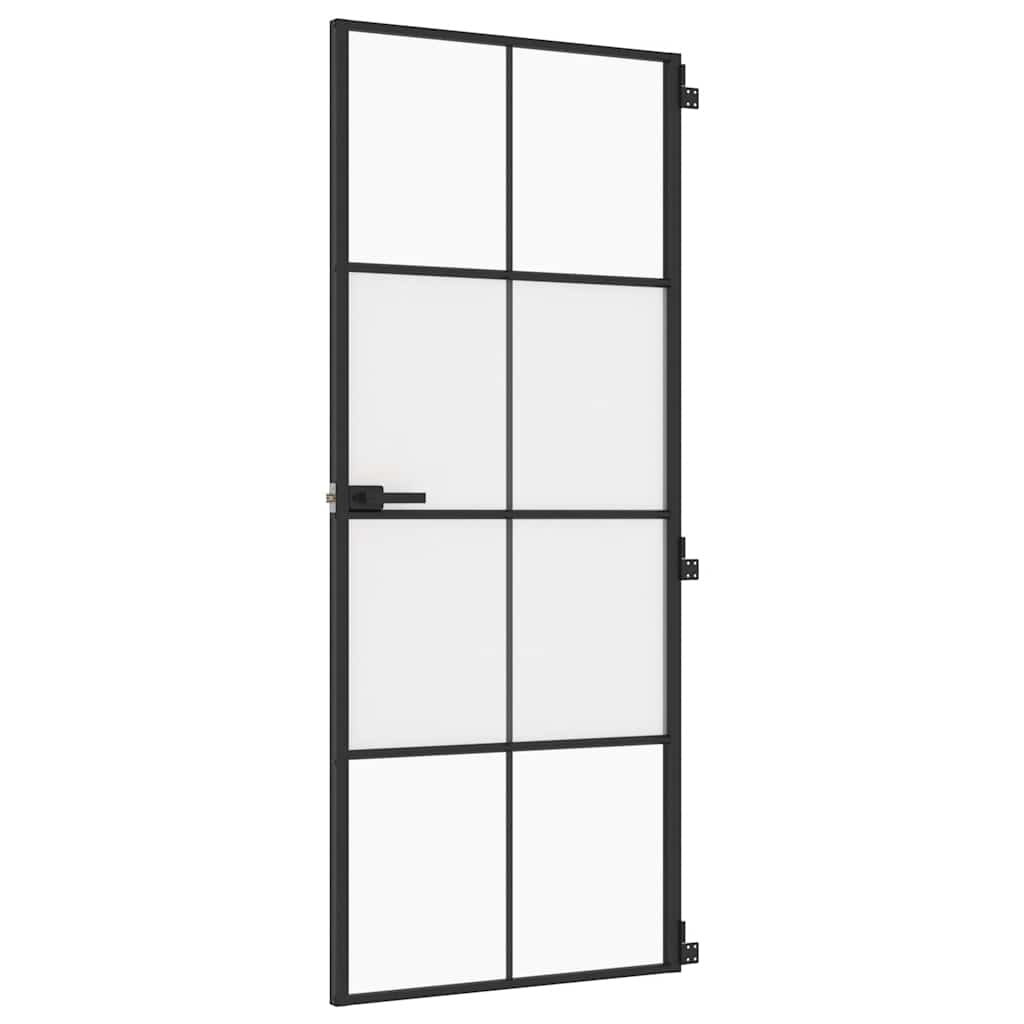 dør 83x201,5 cm hærdet glas og aluminium sort