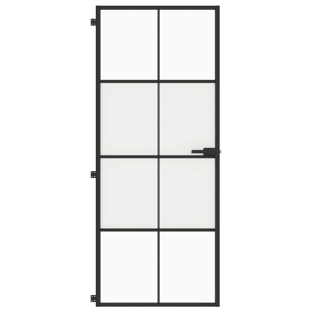 dør 83x201,5 cm hærdet glas og aluminium sort