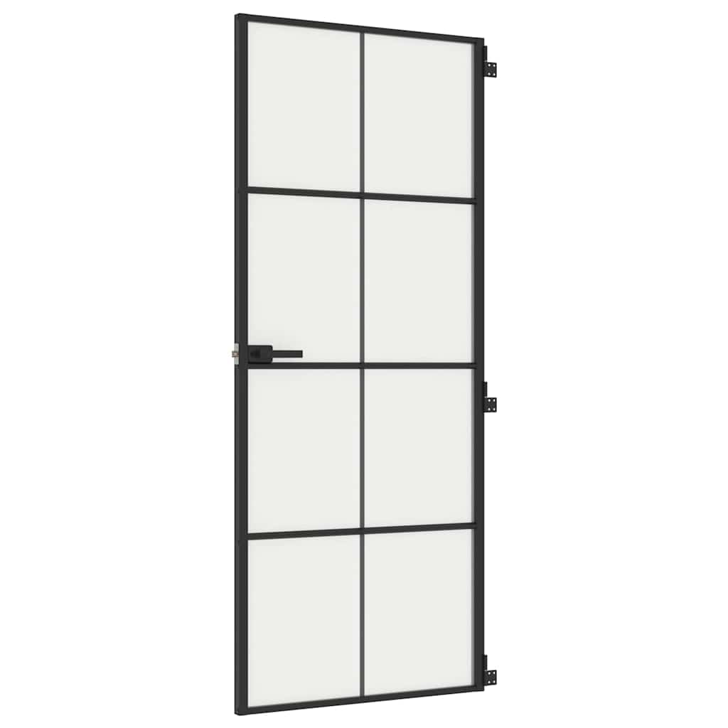 dør 83x201,5 cm hærdet glas og aluminium sort