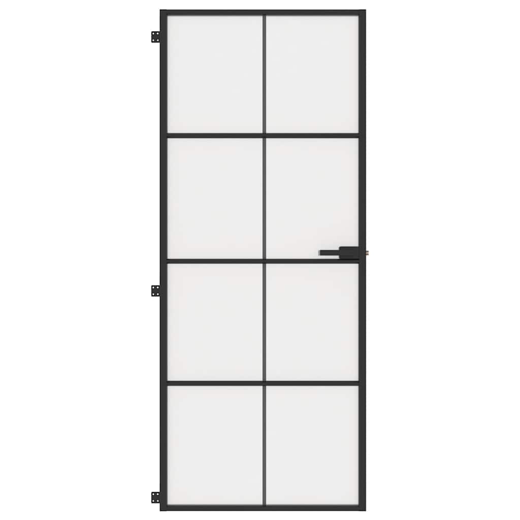 dør 83x201,5 cm hærdet glas og aluminium sort