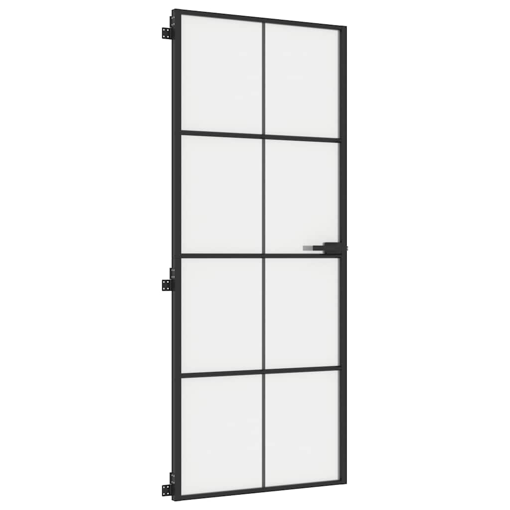 dør 83x201,5 cm hærdet glas og aluminium sort