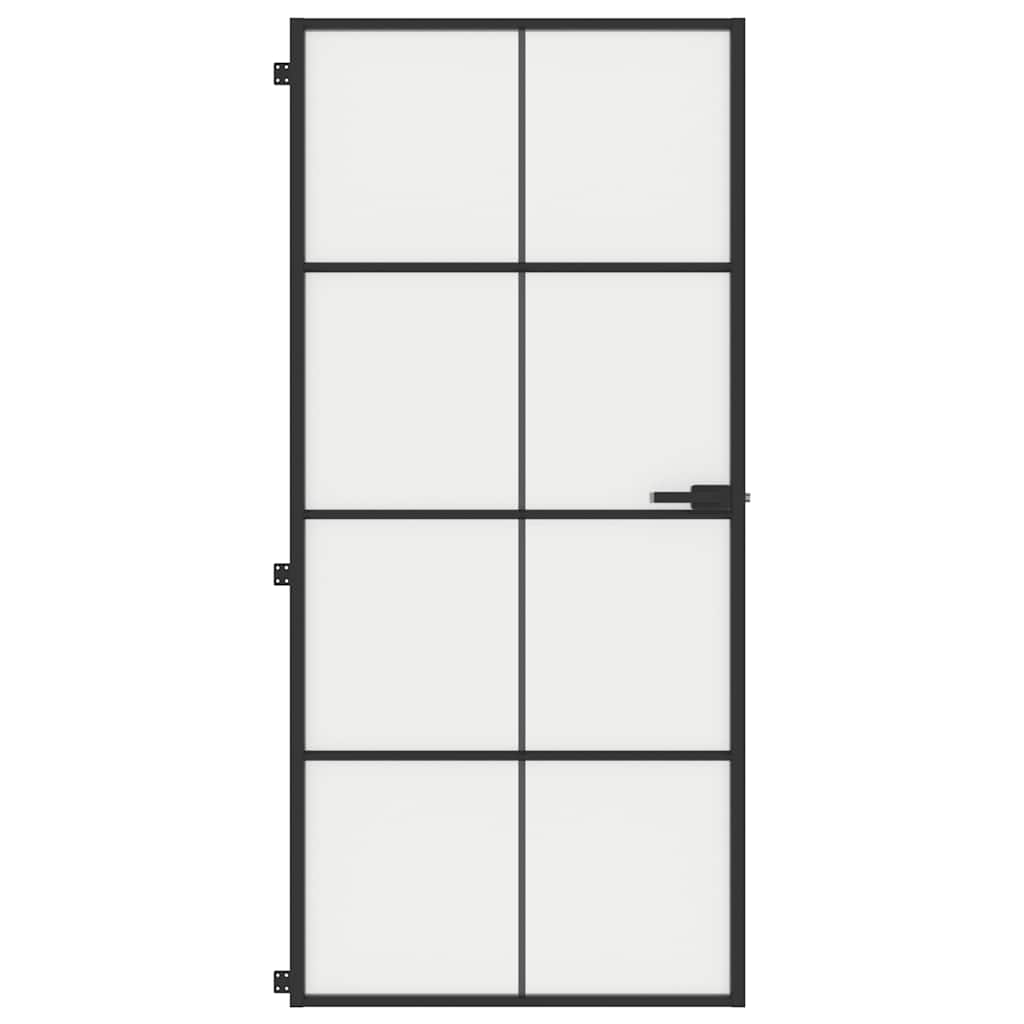 dør 93x201,5 cm hærdet glas og aluminium sort