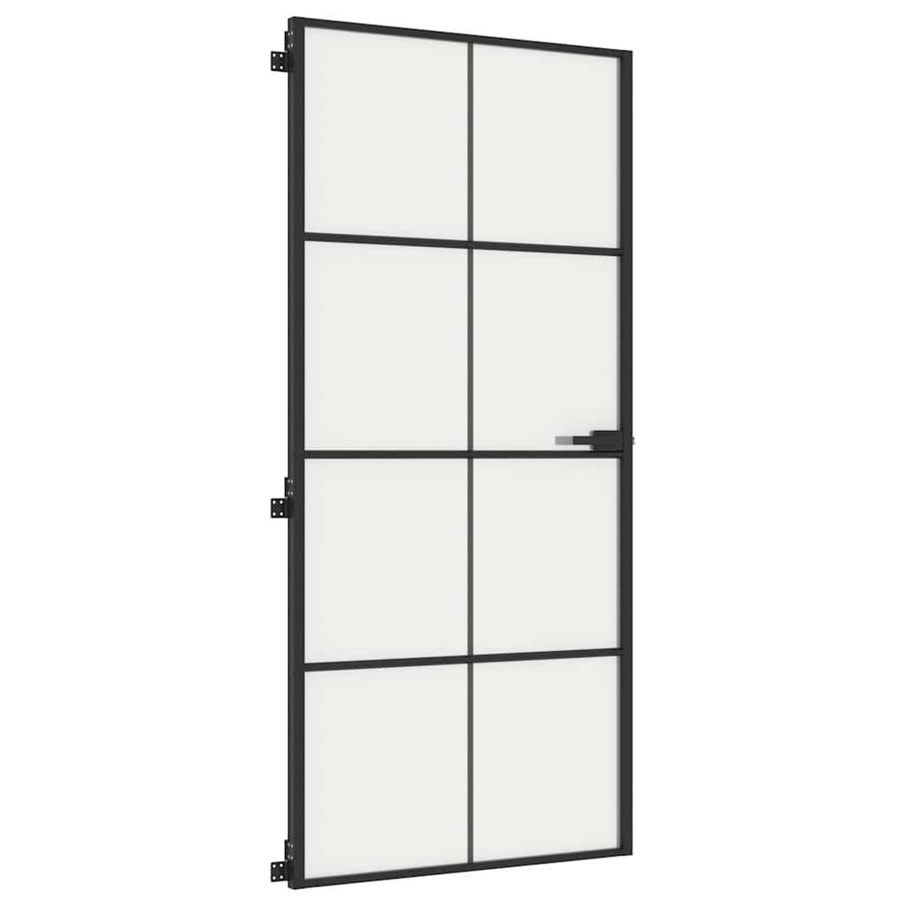 dør 93x201,5 cm hærdet glas og aluminium sort