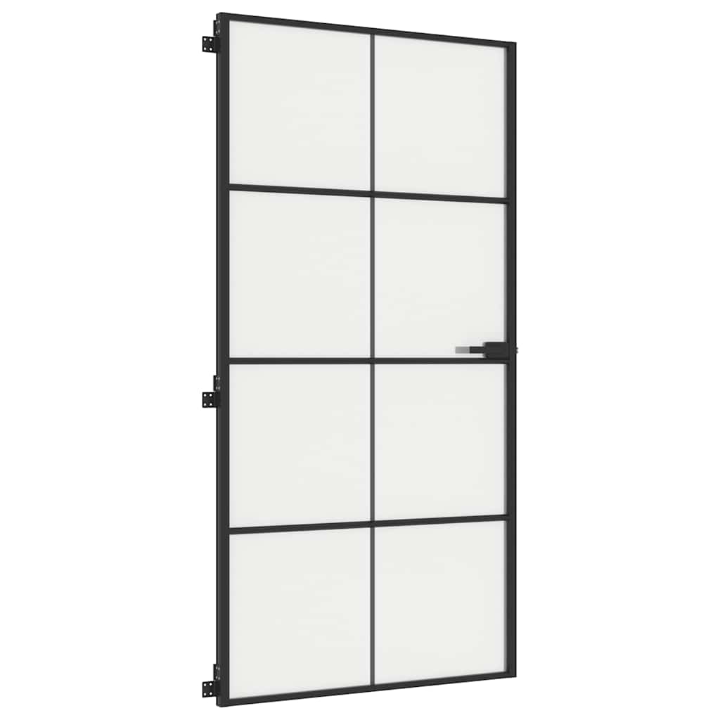 dør 102,5x201,5 cm hærdet glas og aluminium sort