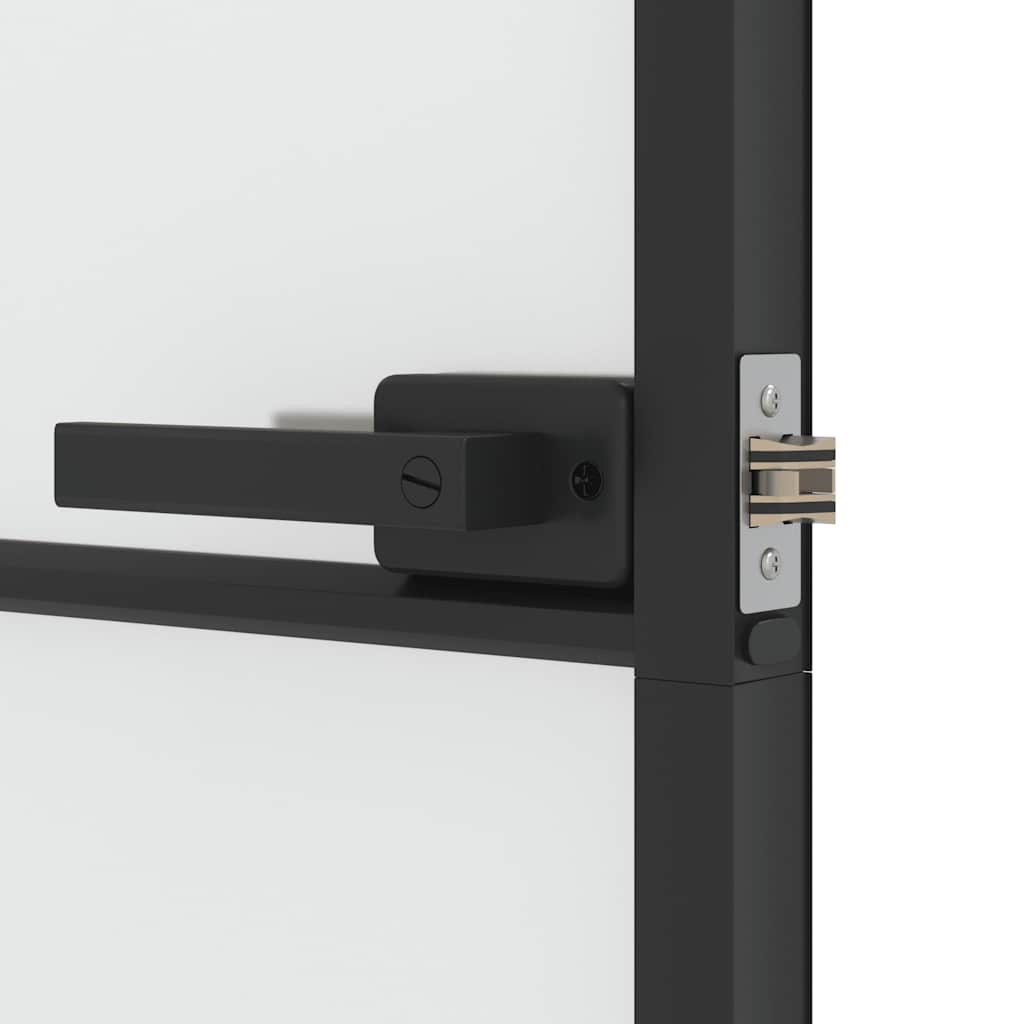 dør 102,5x201,5 cm hærdet glas og aluminium sort