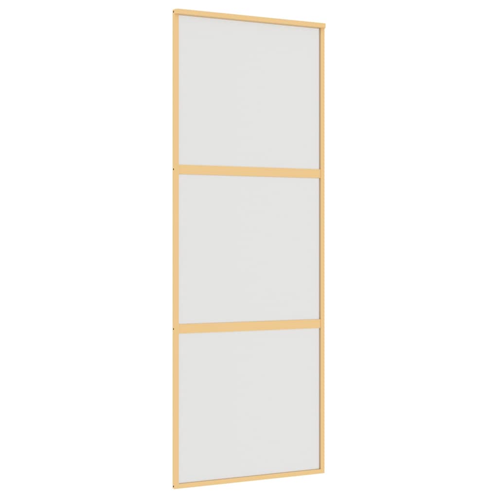 skydedør 76x205 cm matteret sikkerhedsglas og aluminium gylden