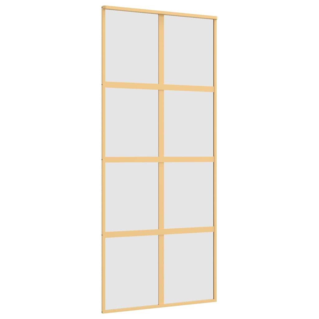 skydedør 90x205 cm matteret sikkerhedsglas og aluminium gylden
