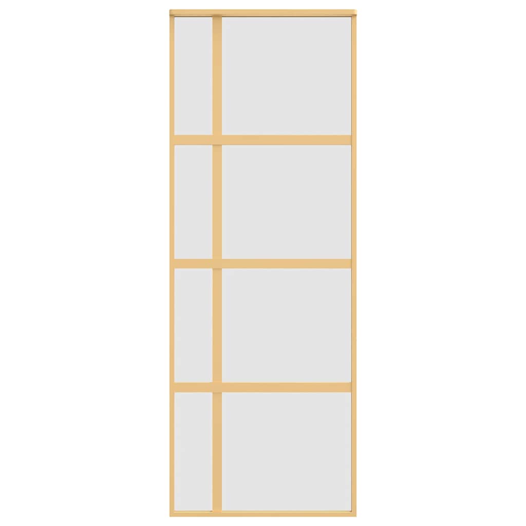 skydedør 76x205 cm matteret sikkerhedsglas og aluminium gylden