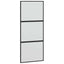 skydedør 90x205 cm hærdet glas og aluminium sort