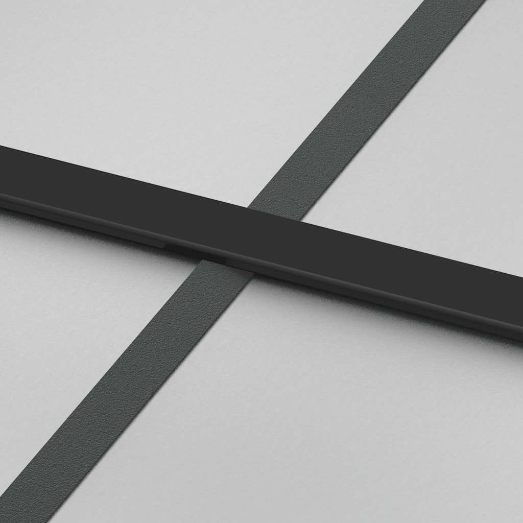skydedør 76x205 cm hærdet glas og aluminium sort
