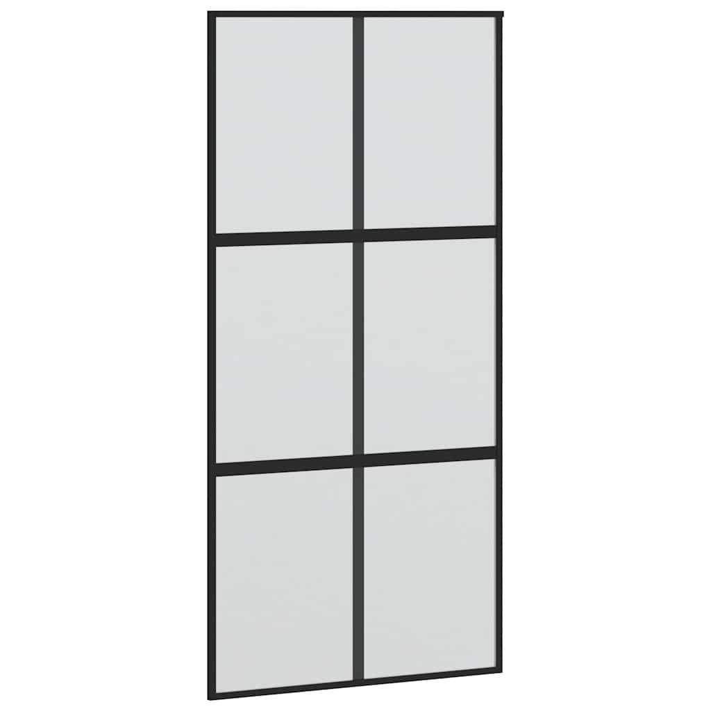 skydedør 102,5x205 cm hærdet glas og aluminium hvid