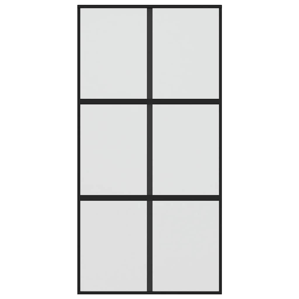 skydedør 102,5x205 cm hærdet glas og aluminium hvid