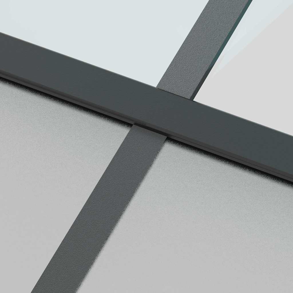 skydedør 76x205 cm hærdet glas og aluminium sort