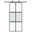 skydedør 90x205 cm hærdet glas og aluminium sort