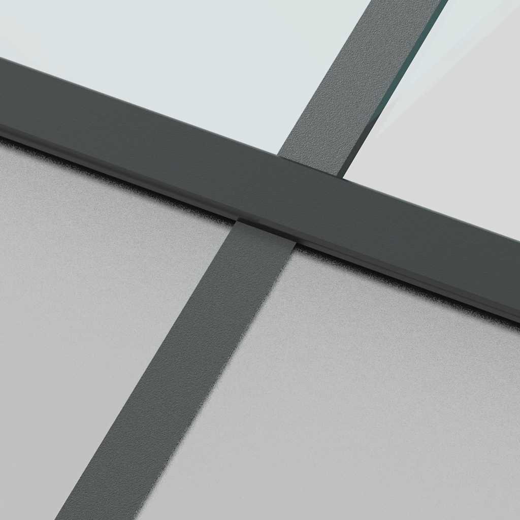 skydedør 90x205 cm hærdet glas og aluminium sort