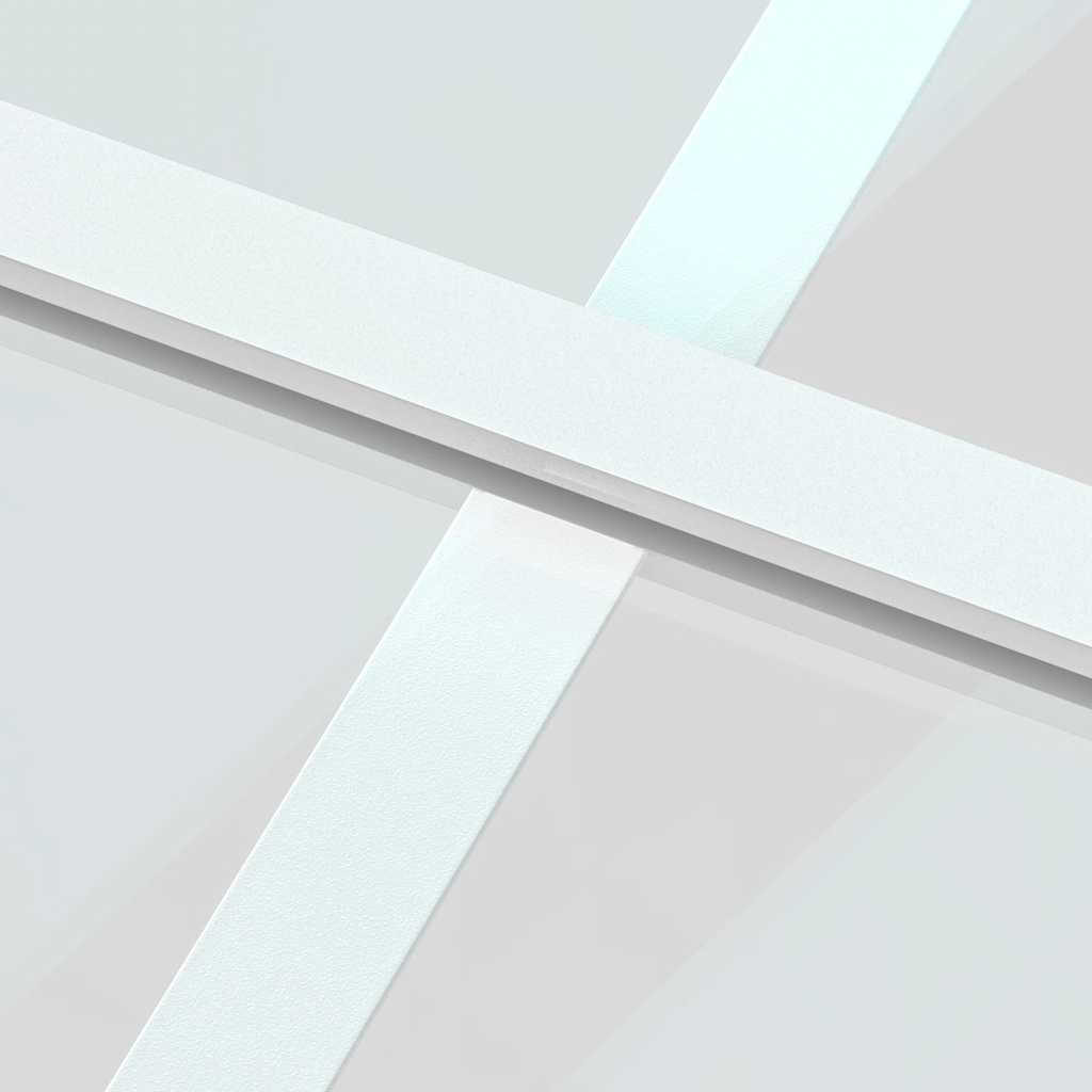skydedør 102,5x205 cm hærdet glas og aluminium hvid