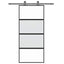 skydedør 90x205 cm hærdet glas og aluminium sort