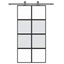 skydedør 102,5x205 cm hærdet glas og aluminium sort