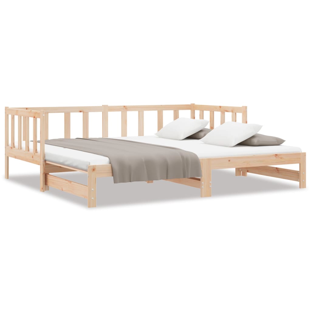 daybed med udtræk 90x200 cm massivt fyrretræ