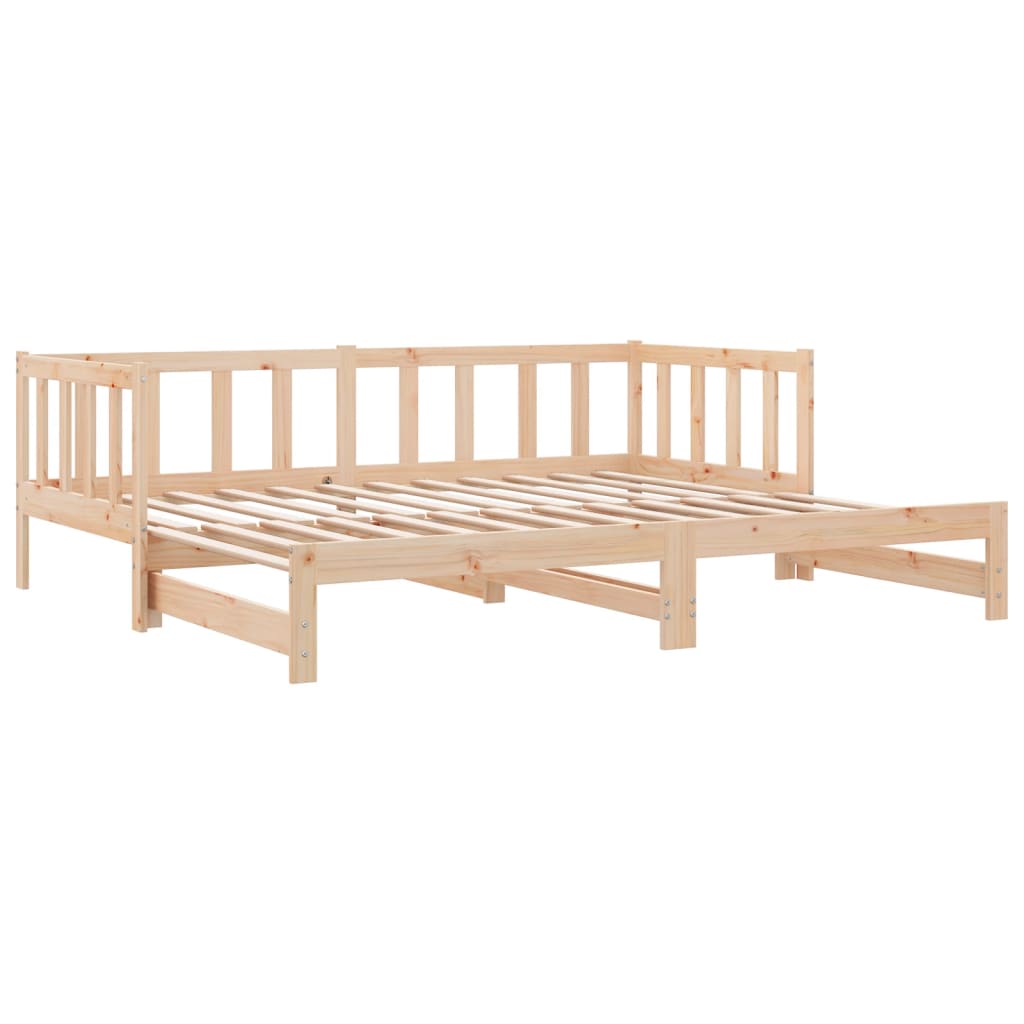 daybed med udtræk 90x200 cm massivt fyrretræ