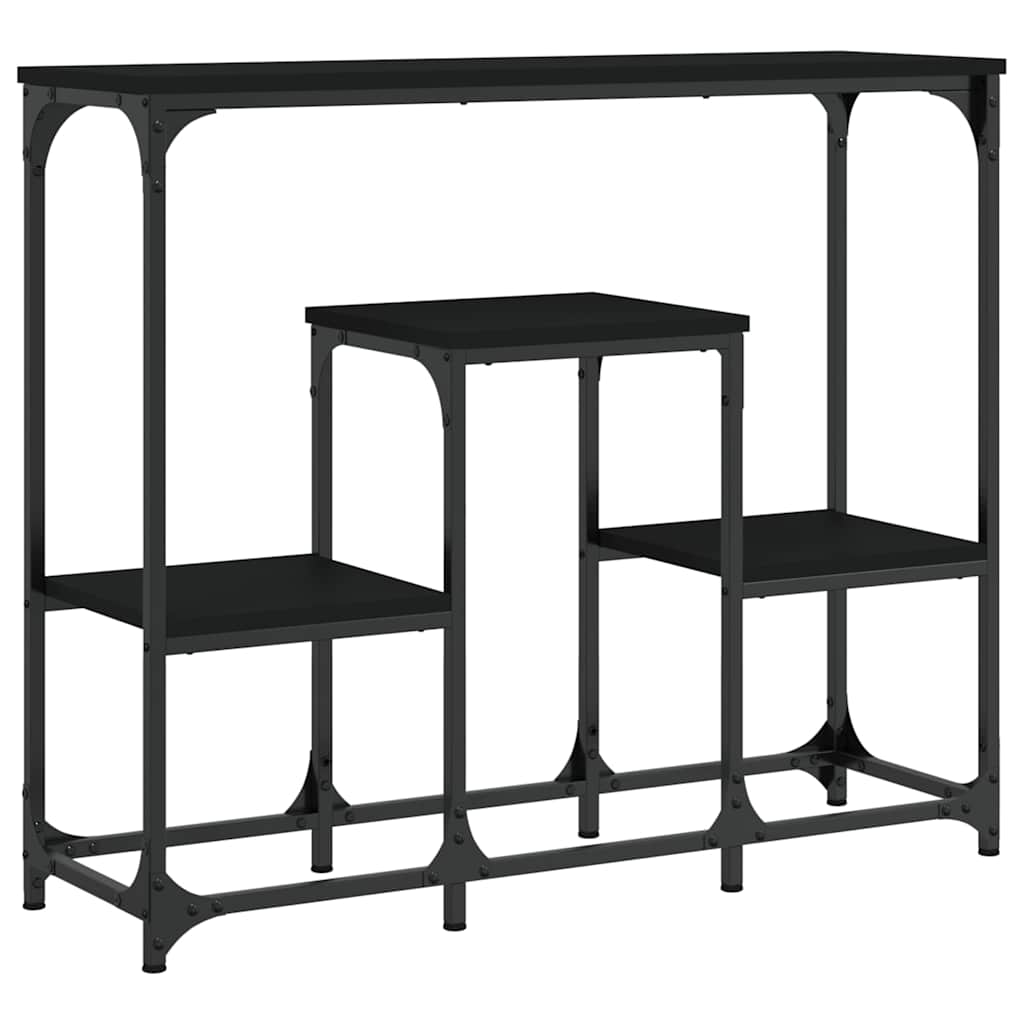 konsolbord 89,5x28x76 cm konstrueret træ sort