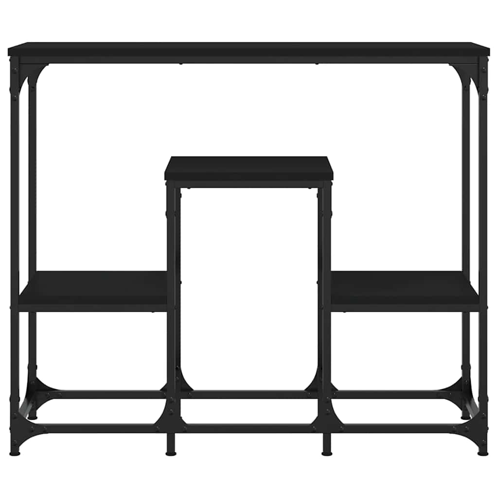 konsolbord 89,5x28x76 cm konstrueret træ sort