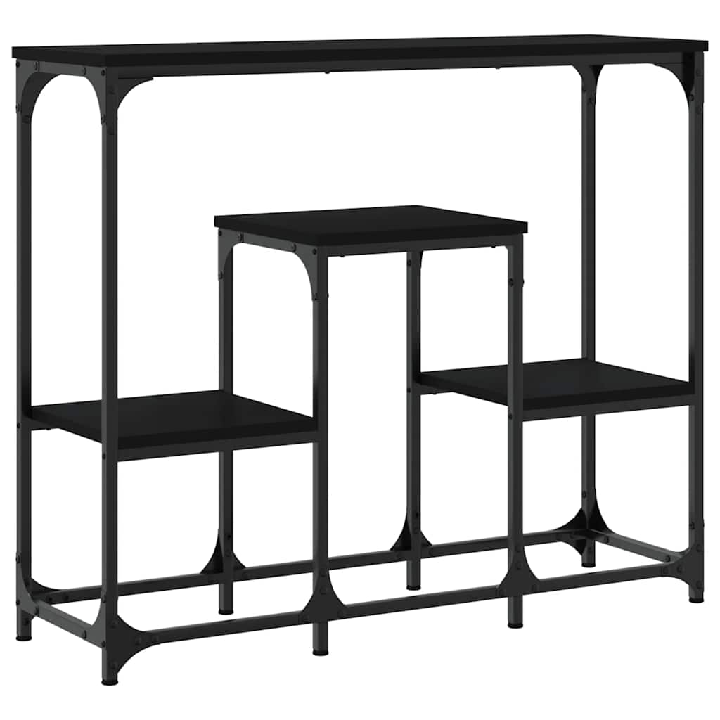 konsolbord 89,5x28x76 cm konstrueret træ sort
