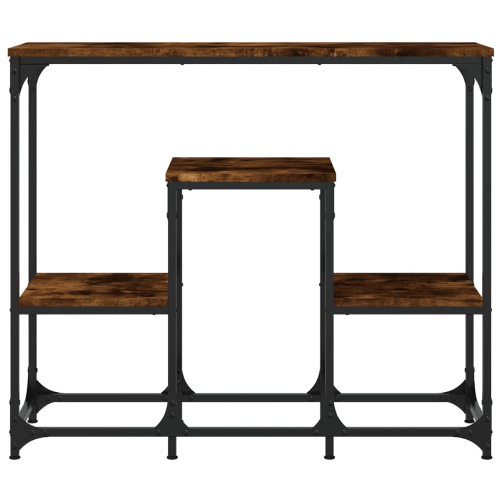 konsolbord 89,5x28x76 cm konstrueret træ røget sonoma-eg