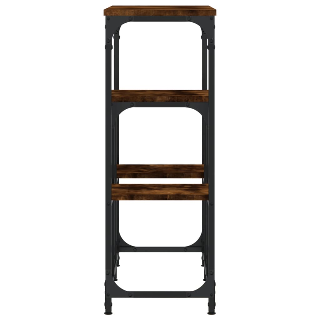 konsolbord 89,5x28x76 cm konstrueret træ røget sonoma-eg