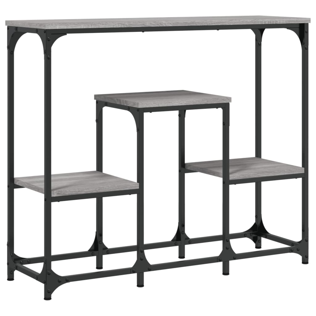 konsolbord 89,5x28x76 cm konstrueret træ grå sonoma-eg
