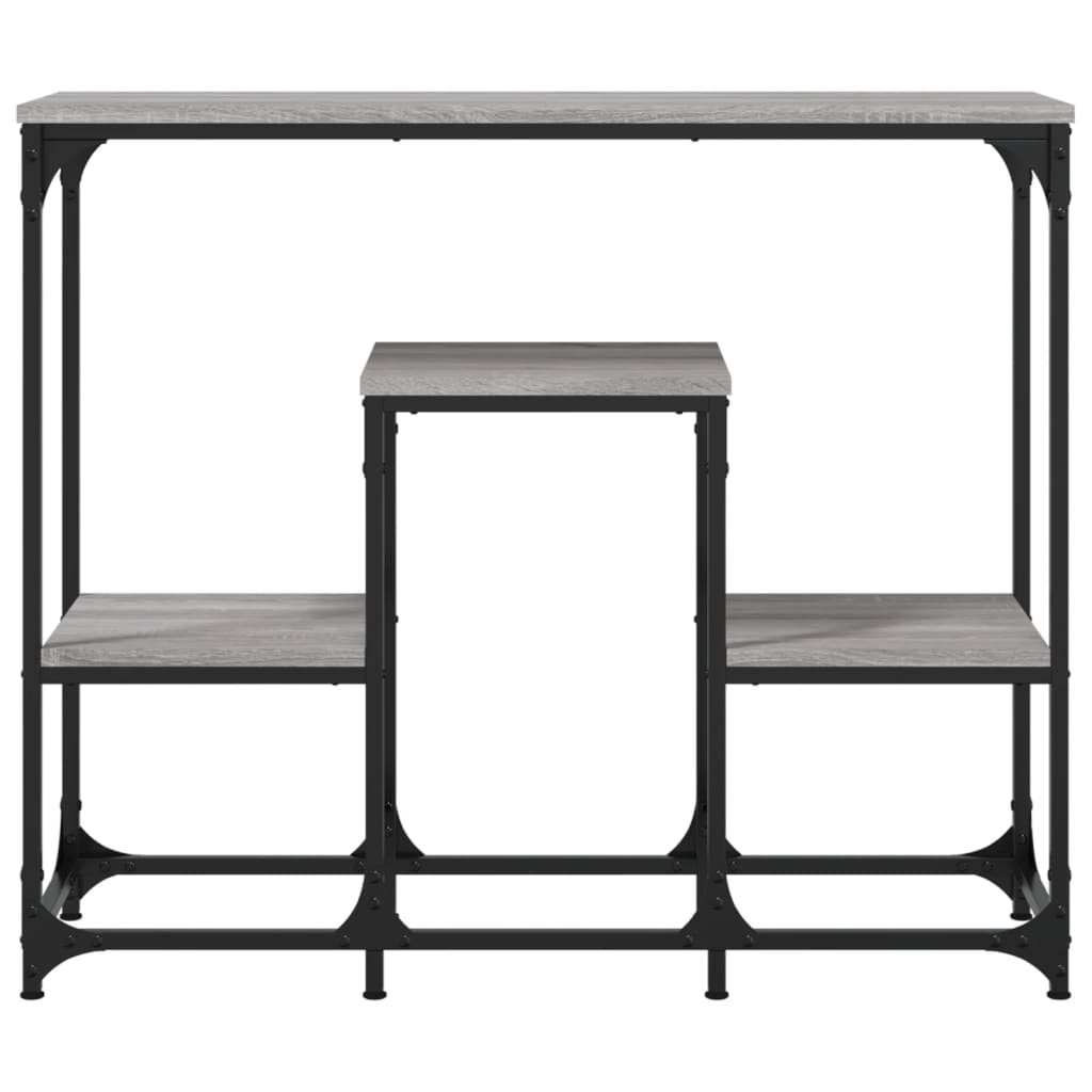 konsolbord 89,5x28x76 cm konstrueret træ grå sonoma-eg