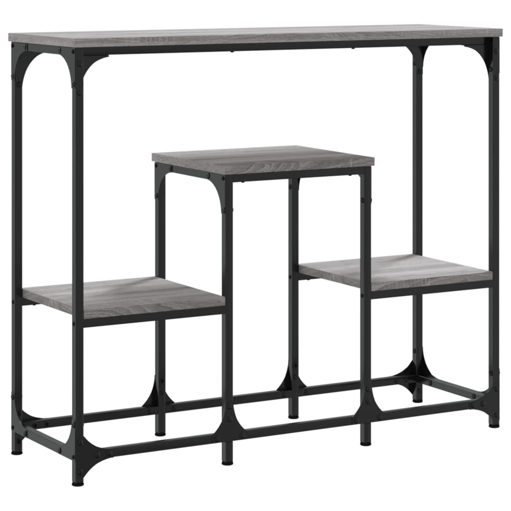 konsolbord 89,5x28x76 cm konstrueret træ grå sonoma-eg