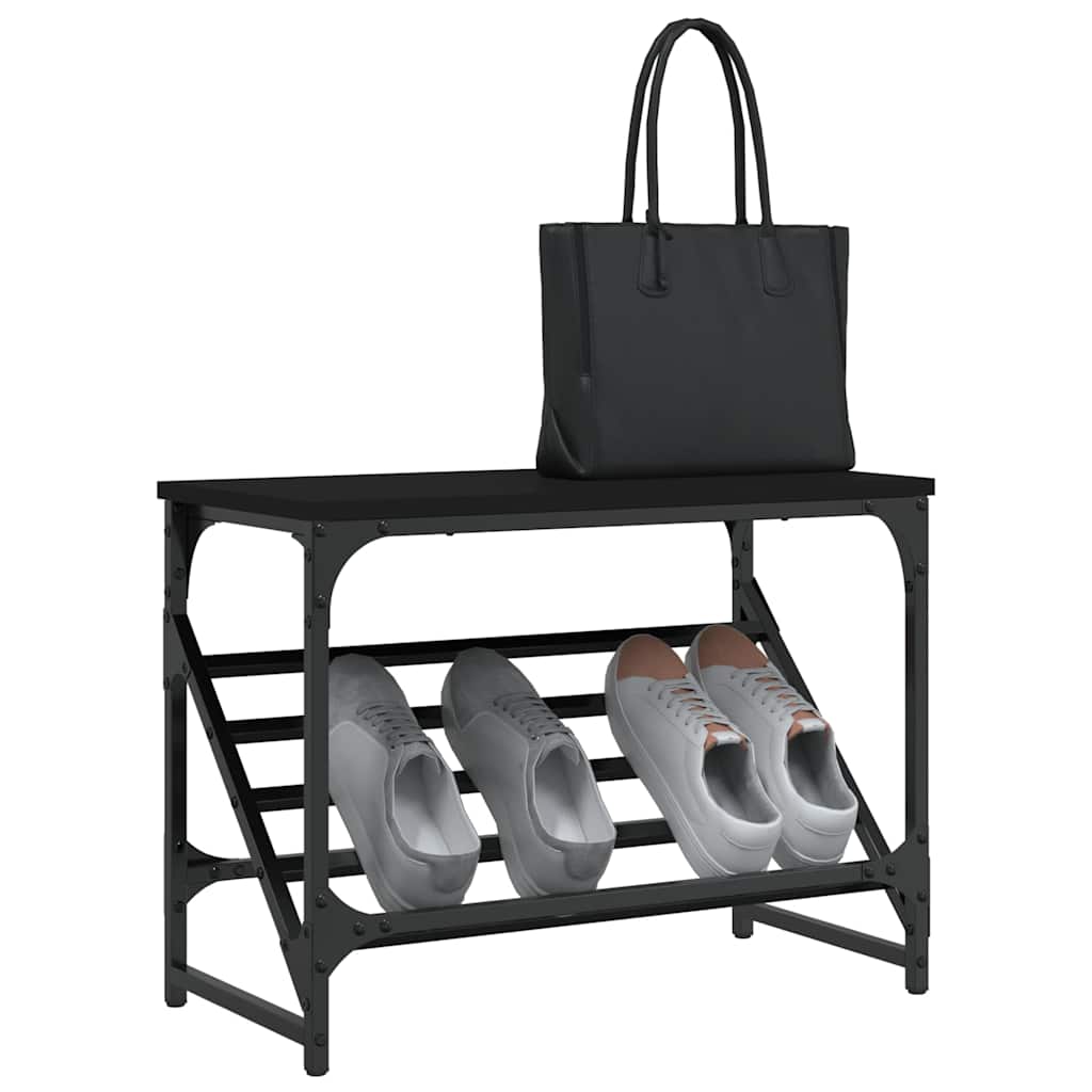 skostativ 60x30x45 cm konstrueret træ sort