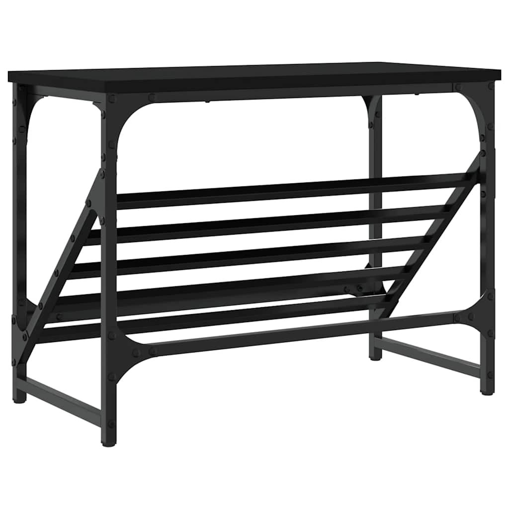 skostativ 60x30x45 cm konstrueret træ sort