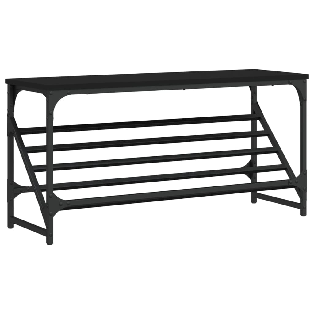 skostativ 90x30x45 cm konstrueret træ sort