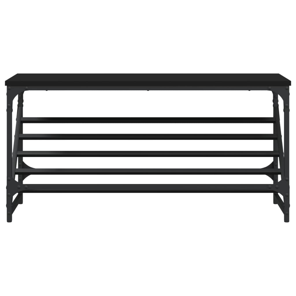 skostativ 90x30x45 cm konstrueret træ sort