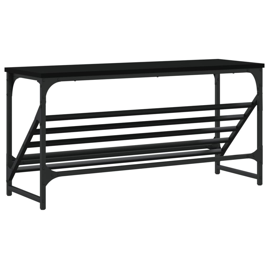 skostativ 90x30x45 cm konstrueret træ sort