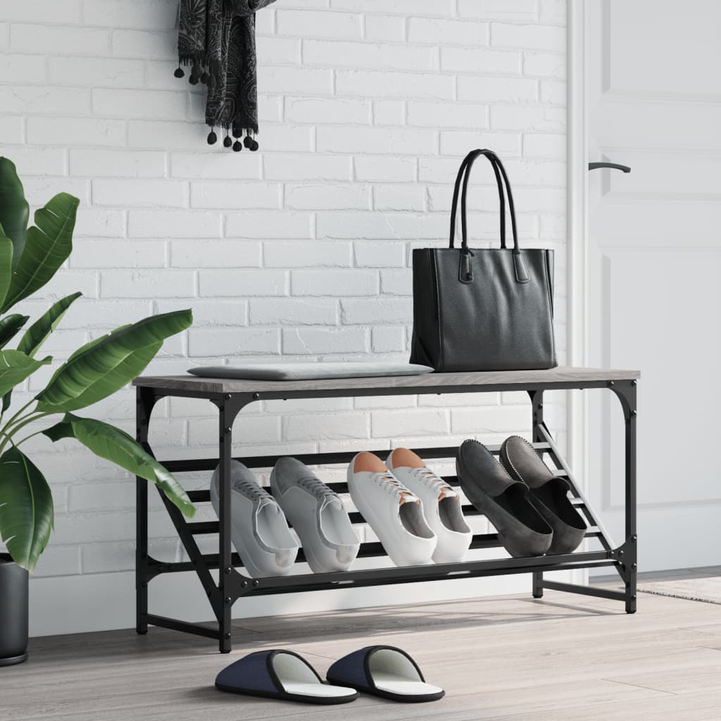 skoreol 90x30x45 cm konstrueret træ grå sonoma-eg