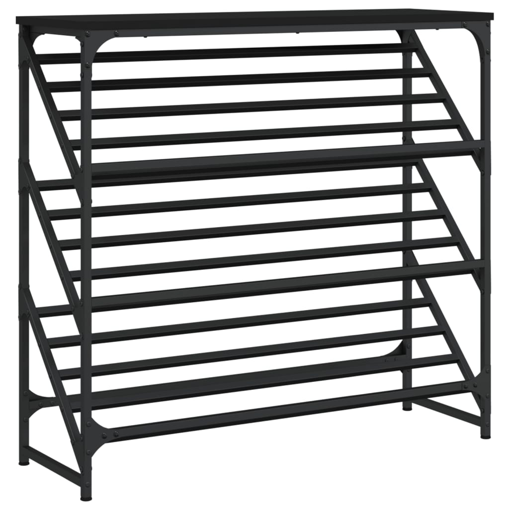skostativ 90x30x85 cm konstrueret træ sort