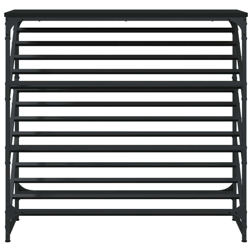 skostativ 90x30x85 cm konstrueret træ sort