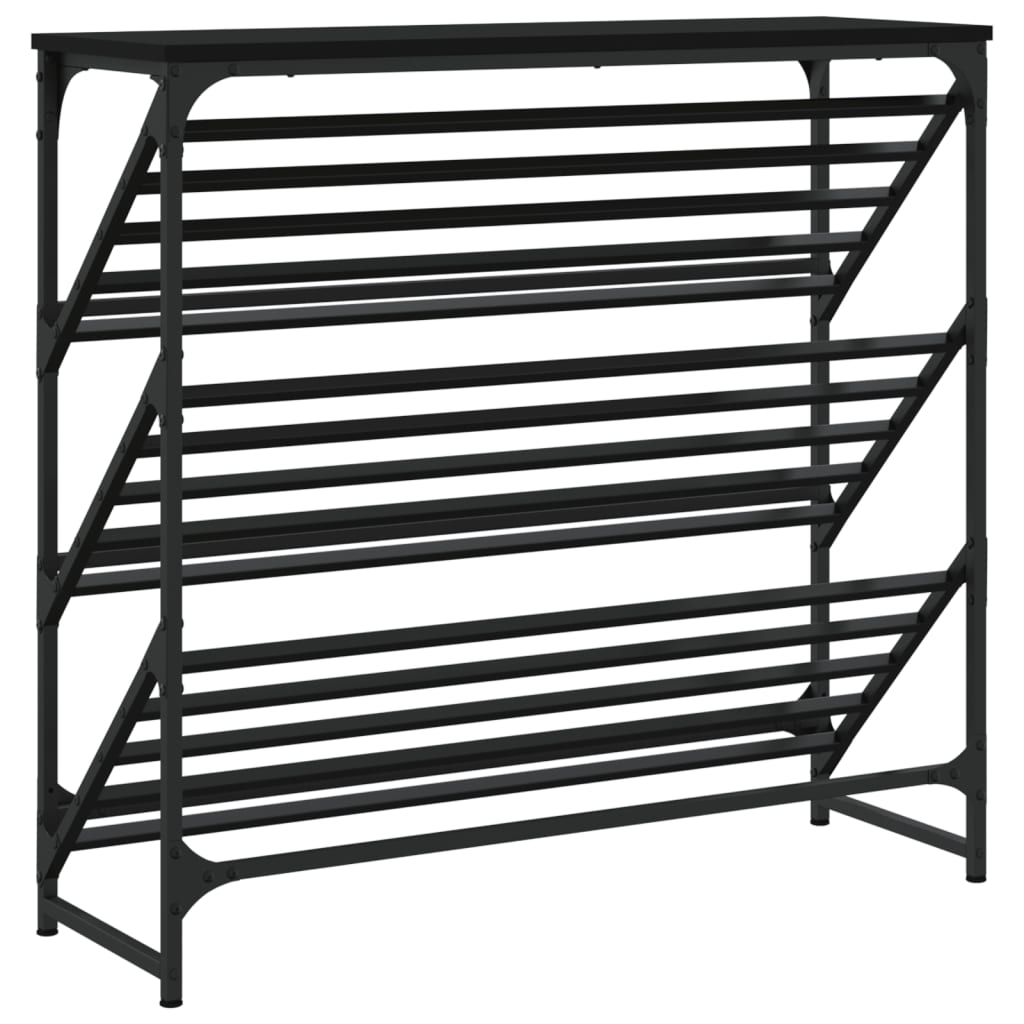skostativ 90x30x85 cm konstrueret træ sort