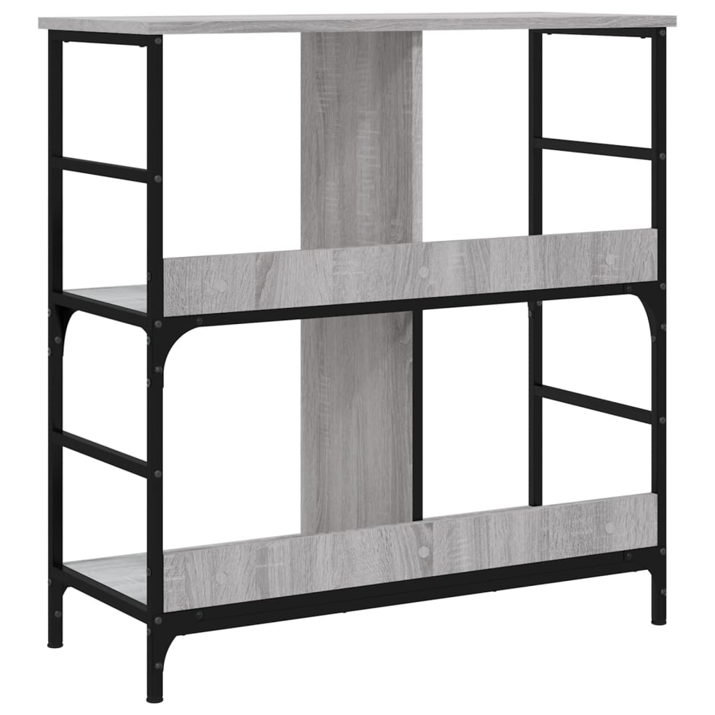 bogreol 78,5x33x82 cm konstrueret træ grå sonoma-eg