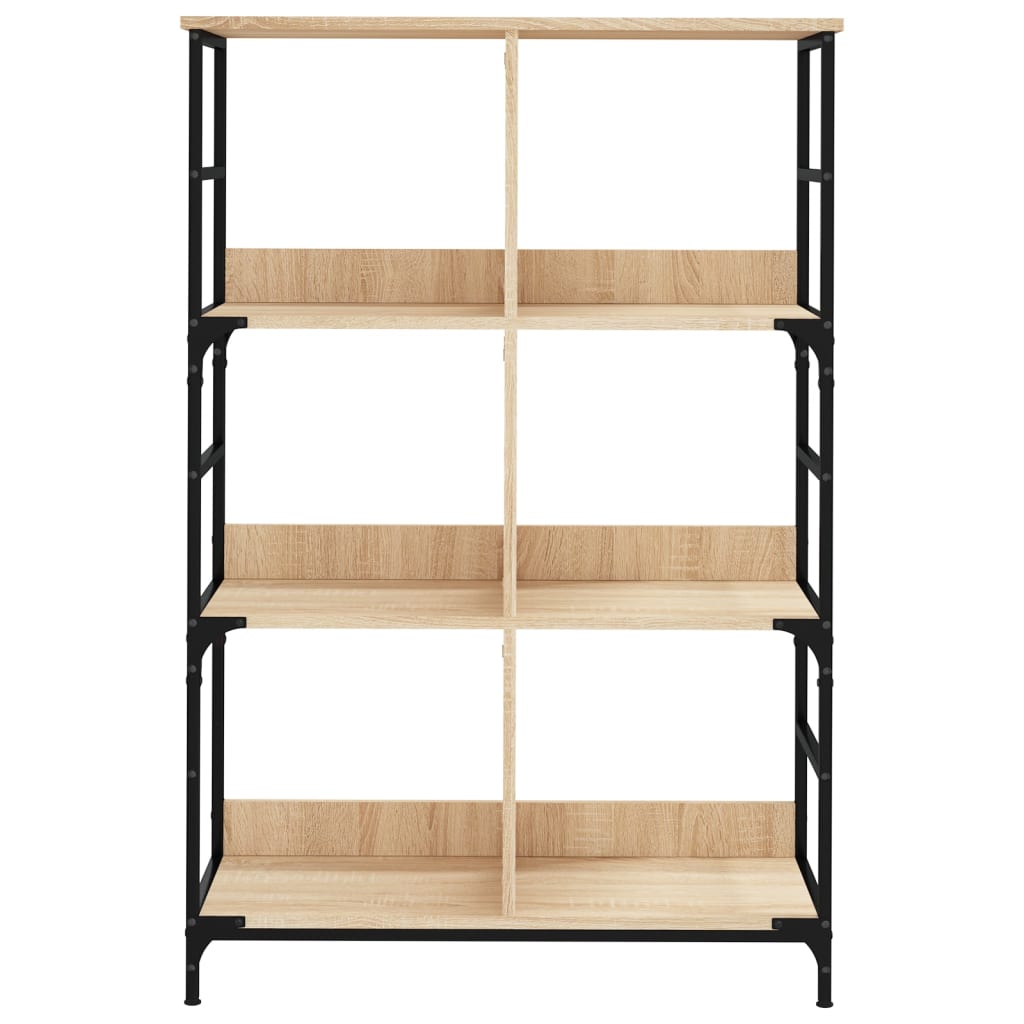 bogreol 78,5x33x117,5 cm konstrueret træ sonoma-eg
