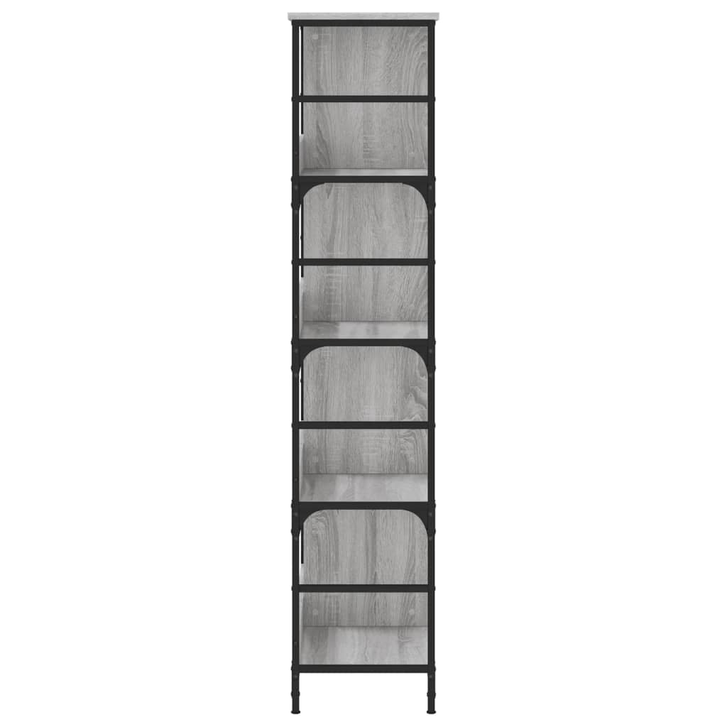 bogreol 78,5x33x153 cm konstrueret træ grå sonoma-eg