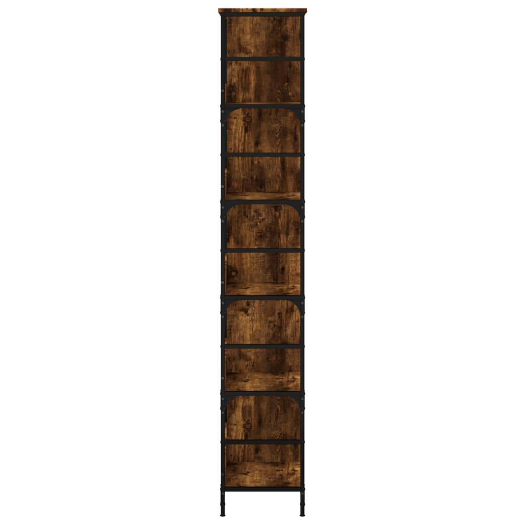 bogreol 78,5x33x188,5 cm konstrueret træ røget egetræsfarve