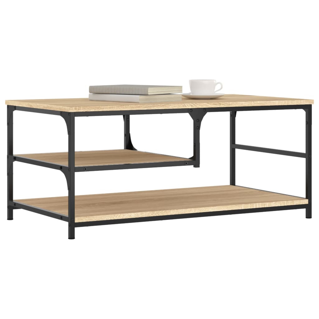 sofabord 90x49x40 cm konstrueret træ sonoma-eg
