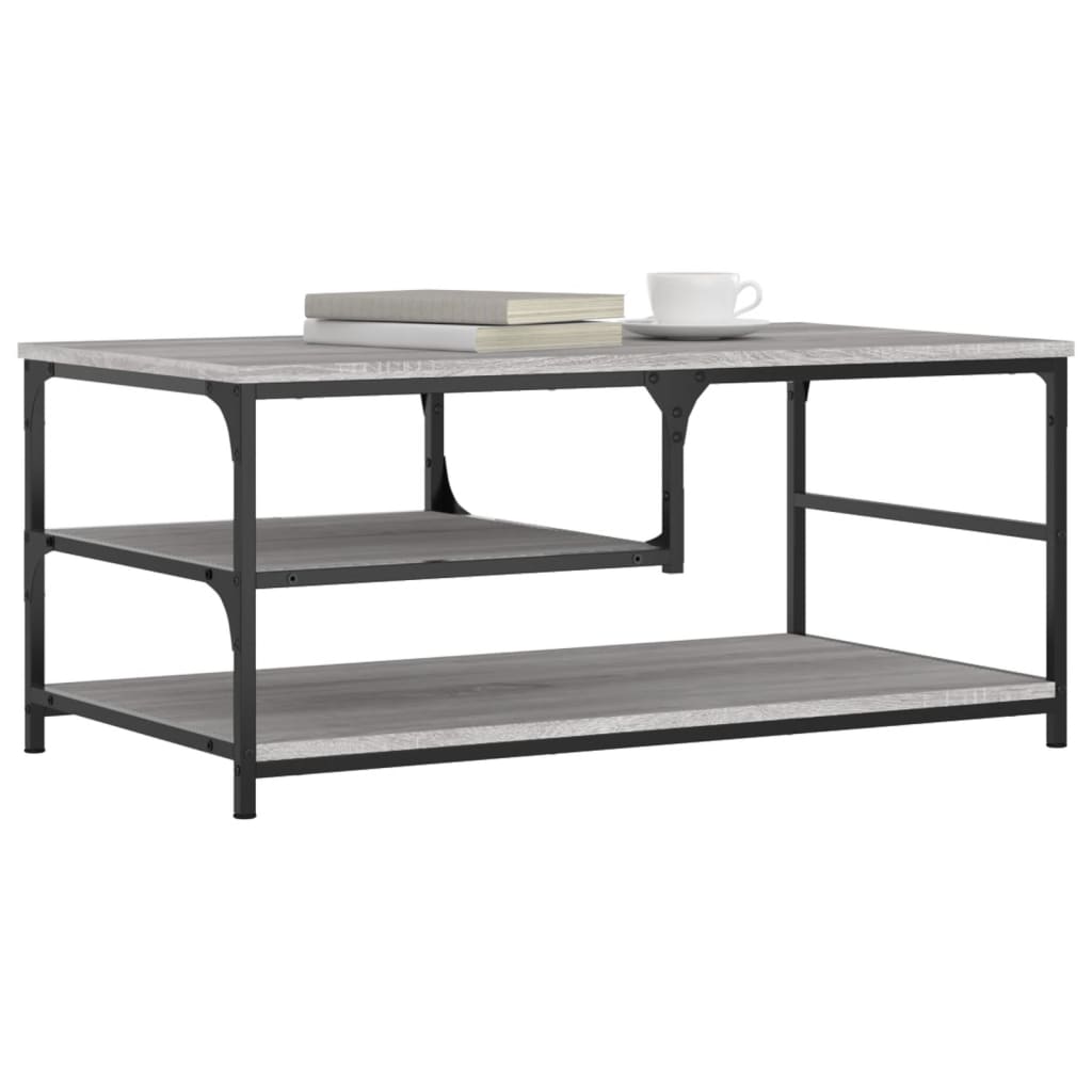 sofabord 90x49x40 cm konstrueret træ grå sonoma-eg