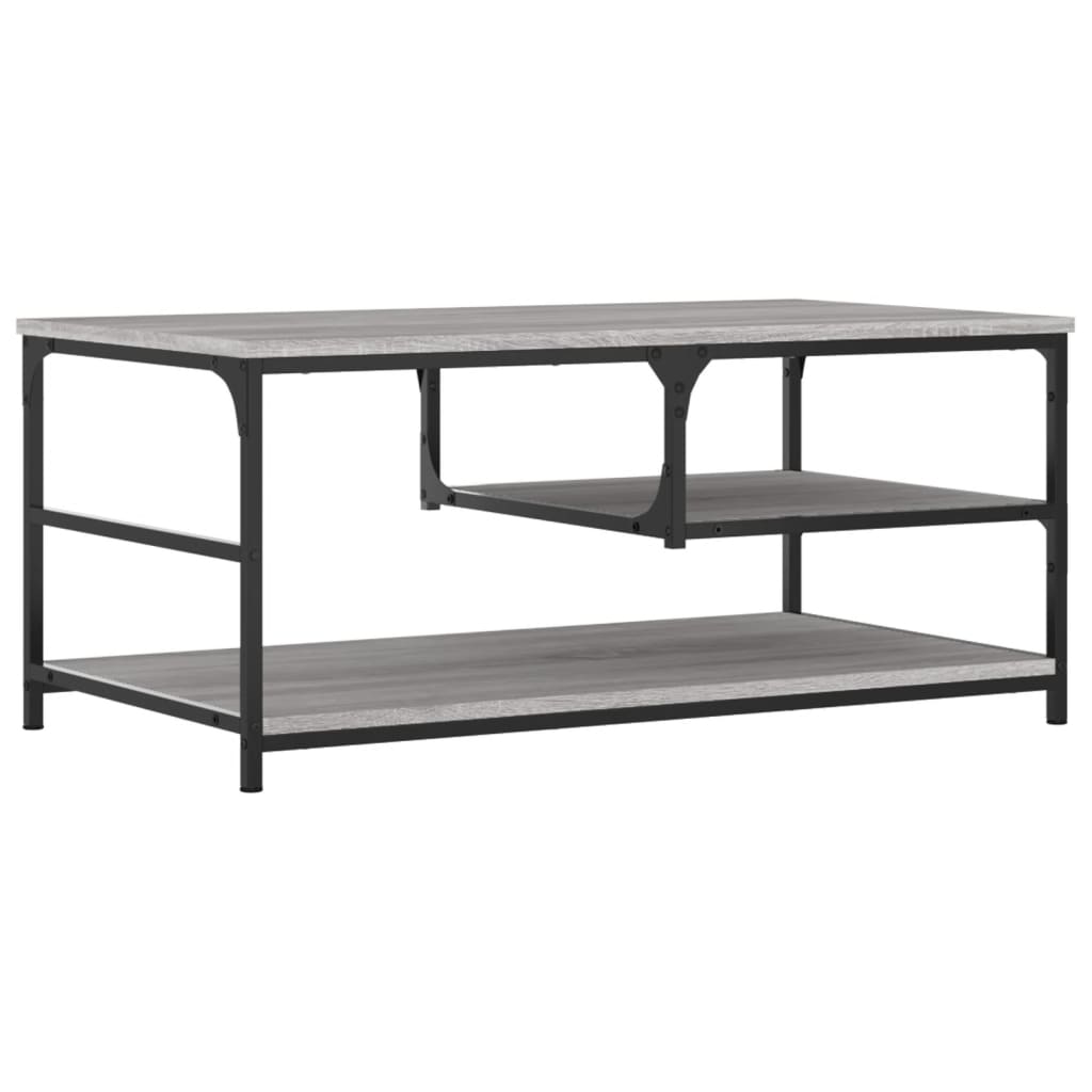 sofabord 90x49x40 cm konstrueret træ grå sonoma-eg